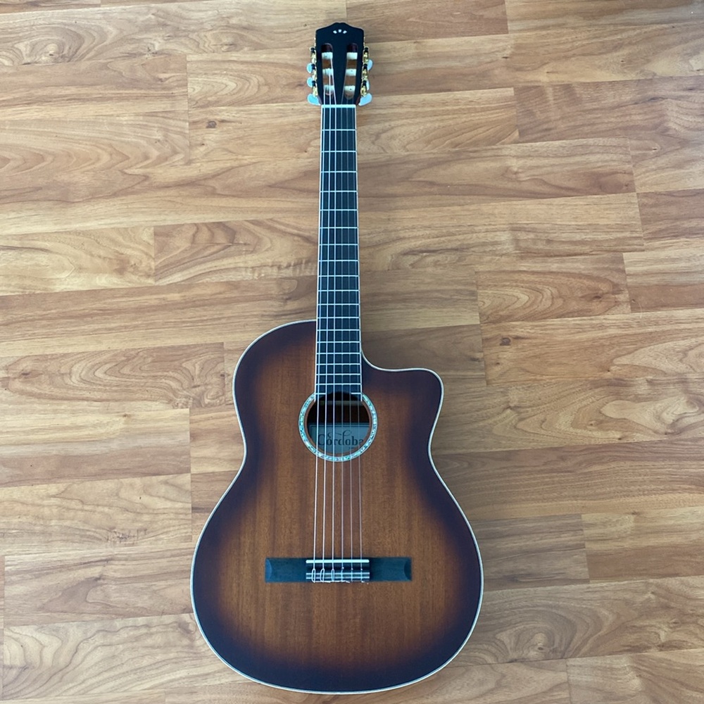 ❤️ Cordoba C4-CE Edge Burst Cutaway Classical Acoustic-Electric Guitar New